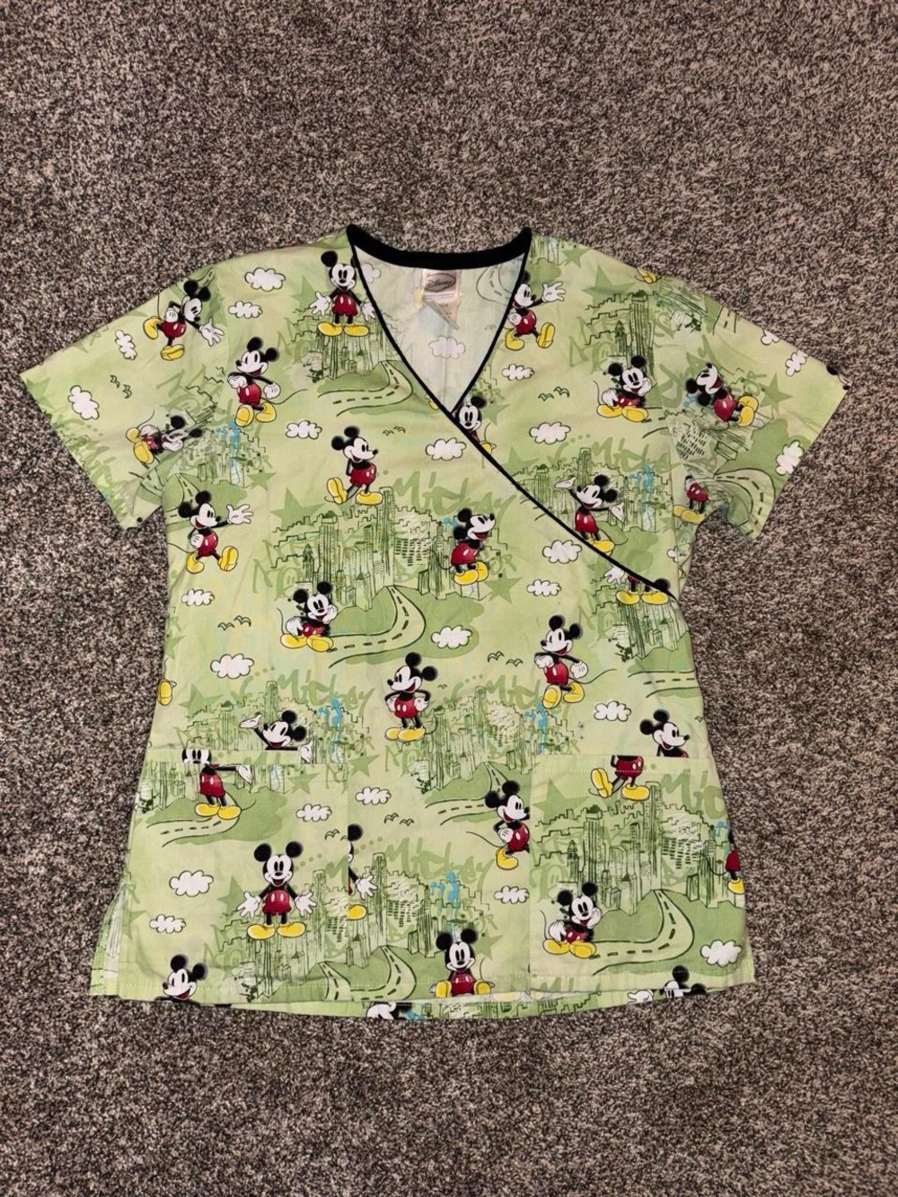 Y2K Mickey Mouse Disney Scrub Top